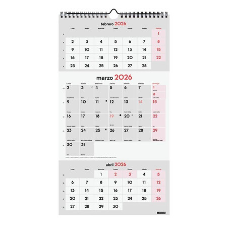 CALENDARIO DE PARED 2026 FINOCAM "NEUTRO: ESCRIBIR 3 MESES VISTA" CASTELLANO