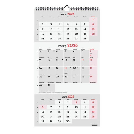 CALENDARIO DE PARED 2026 FINOCAM "NEUTRO: ESCRIBIR 3 MESES VISTA" CATALÁN