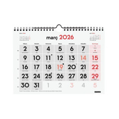 CALENDARIO DE PARED 2026 FINOCAM "NEUTRO: Nº GRANDES S" CATALÁN
