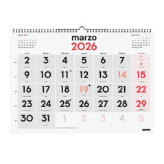 CALENDARIO DE PARED 2026 FINOCAM "NEUTRO: Nº GRANDES L" CASTELLANO