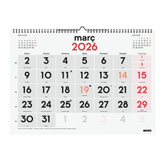 CALENDARIO DE PARED 2026 FINOCAM "NEUTRO: Nº GRANDES L" CATALÁN