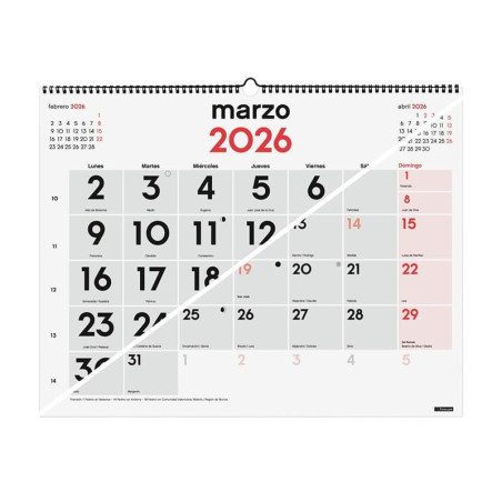 CALENDARIO DE PARED 2026 FINOCAM "NEUTRO: MIXTO XL" CASTELLANO