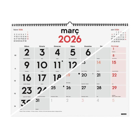 CALENDARIO DE PARED 2026 FINOCAM "NEUTRO: MIXTO XL" CATALÁN