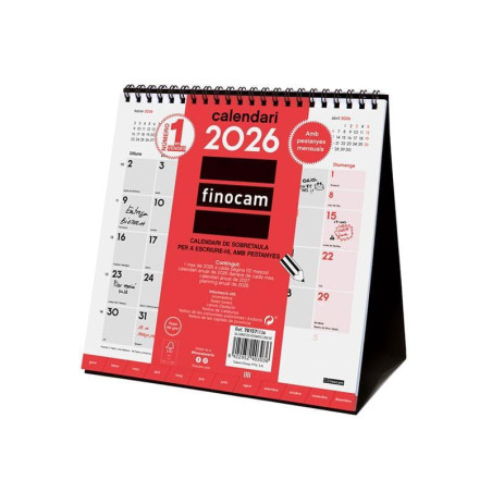 CALENDARIO SOBREMESA 2026 FINOCAM "NEUTRO: ESCRIBIR CON PESTAÑAS S" CATALÁN
