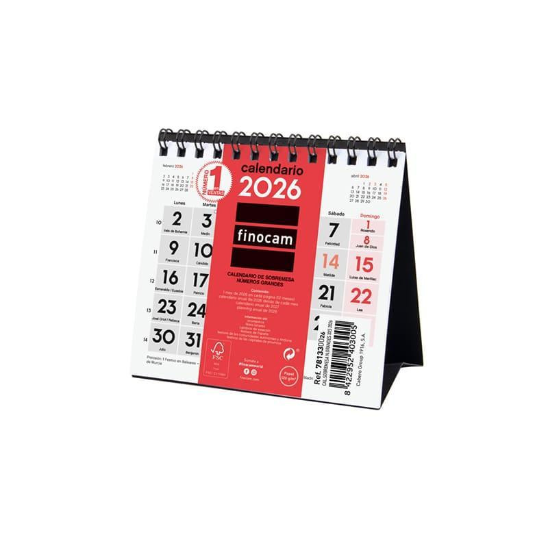 CALENDARIO SOBREMESA 2026 FINOCAM "NEUTRO: Nº GRANDES XXS" CASTELLANO CALENDARIO SOBREMESA 2026 FINOCAM "NEUTRO: Nº GRANDES XXS" CASTELLANO