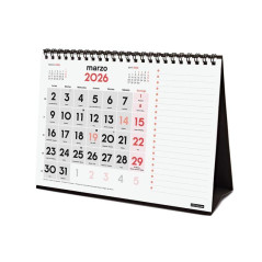 CALENDARIO SOBREMESA 2026 FINOCAM "NEUTRO: Nº GRANDES + NOTAS S" CASTELLANO