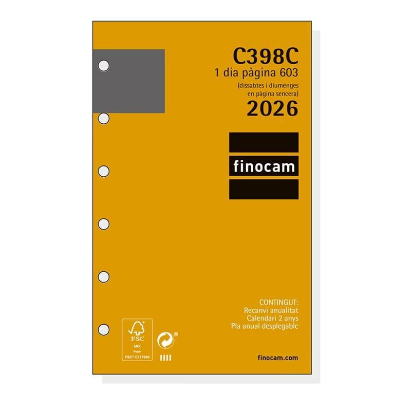 RECAMBIO ANUALIDAD 2026 FINOCAM "CLASSIC: C398" DÍA PÁGINA CATALÁN RECAMBIO ANUALIDAD 2026 FINOCAM "CLASSIC: C398" DÍA PÁGINA CATALÁN