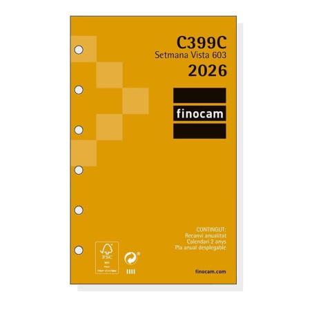 RECAMBIO ANUALIDAD 2026 FINOCAM "CLASSIC: C399" SEMANA VISTA CATALÁN