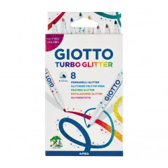 ESTUCHE 8 ROTULADORES GIOTTO TURBO GLITTER