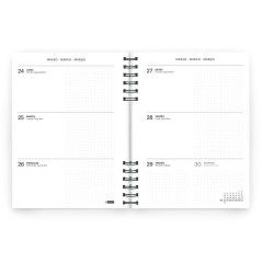 AGENDA 2026 MIQUELRIUS "BACK TO BASICS" SEMANA VISTA 15,5x21,3cm CASTELLANO