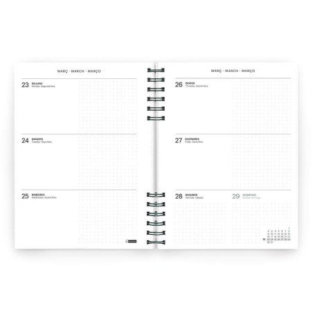 AGENDA 2026 MIQUELRIUS "BACK TO BASICS" SEMANA VISTA 15,5x21,3cm CATALÁN