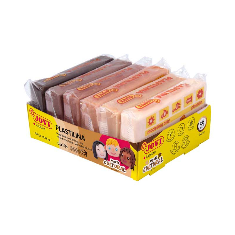 CAJA 6 PASTILLAS PLASTILINA JOVI "MULTI CULTURAL" 50gr CAJA 6 PASTILLAS PLASTILINA JOVI "MULTI CULTURAL" 50gr