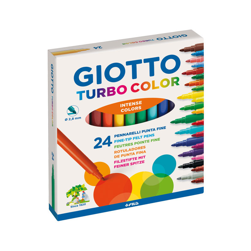 CAJA 24 ROTULADORES GIOTTO TURBO COLOR