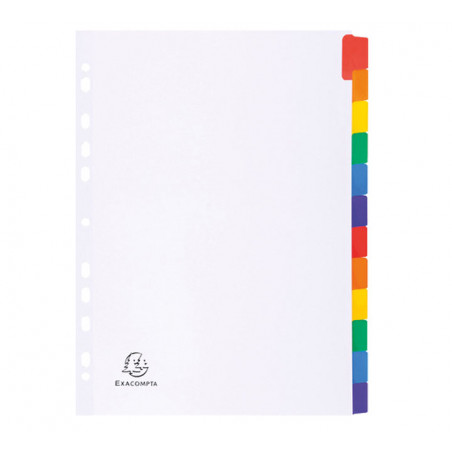 SEPARADORES EXACOMPTA PESTAÑA COLOR 12 POSICIONES