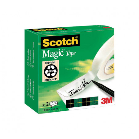 PACK 2 CINTAS ADHESIVAS SCOTCH MAGIC 810 12mmx66m
