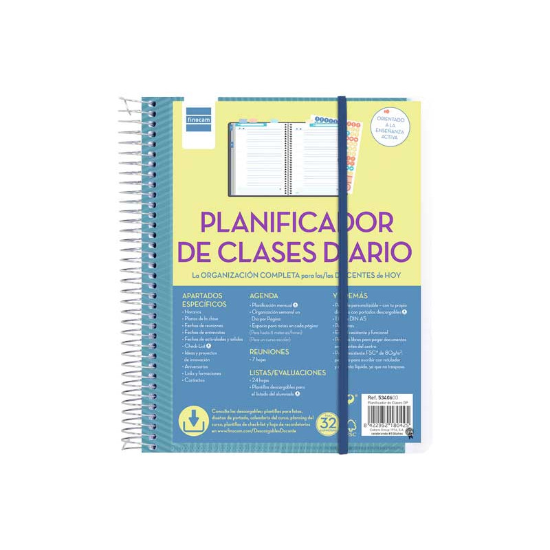 PLANIFICADOR DE CLASES FINOCAM DÍA PÁGINA 155x212mm CASTELLANO