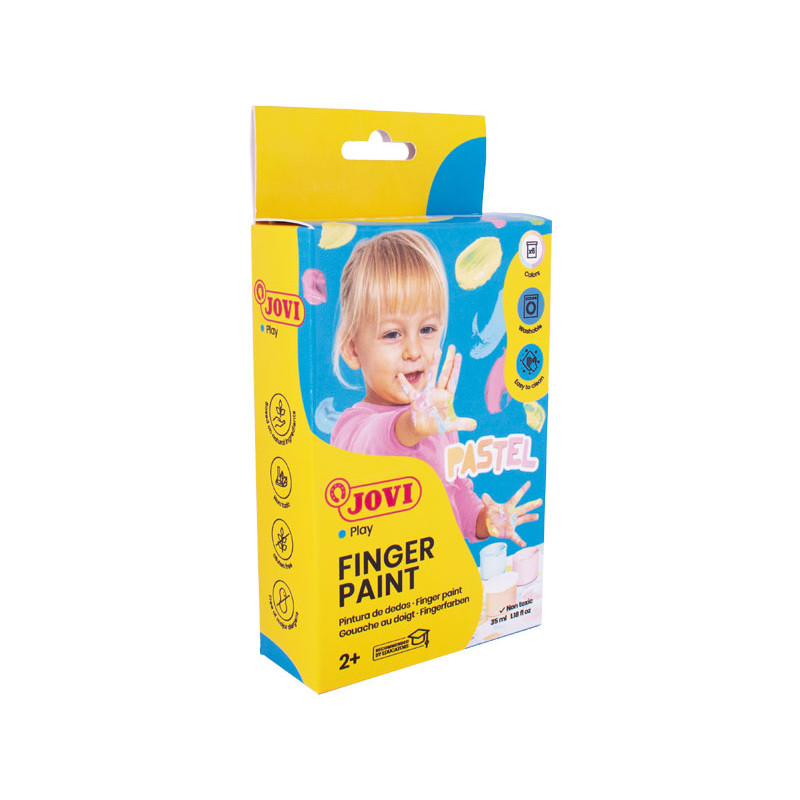 CAJA 6 BOTES DE PINTURA DE DEDOS JOVI 35ml PASTEL