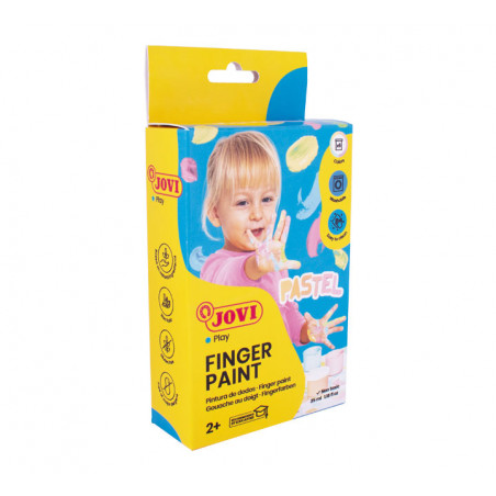 CAJA 6 BOTES DE PINTURA DE DEDOS JOVI 35ml PASTEL