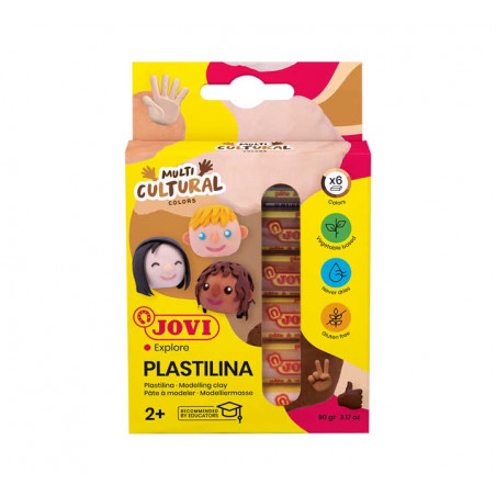 CAJA 6 TUBOS PLASTILINA JOVI "MULTI CULTURAL" 15gr