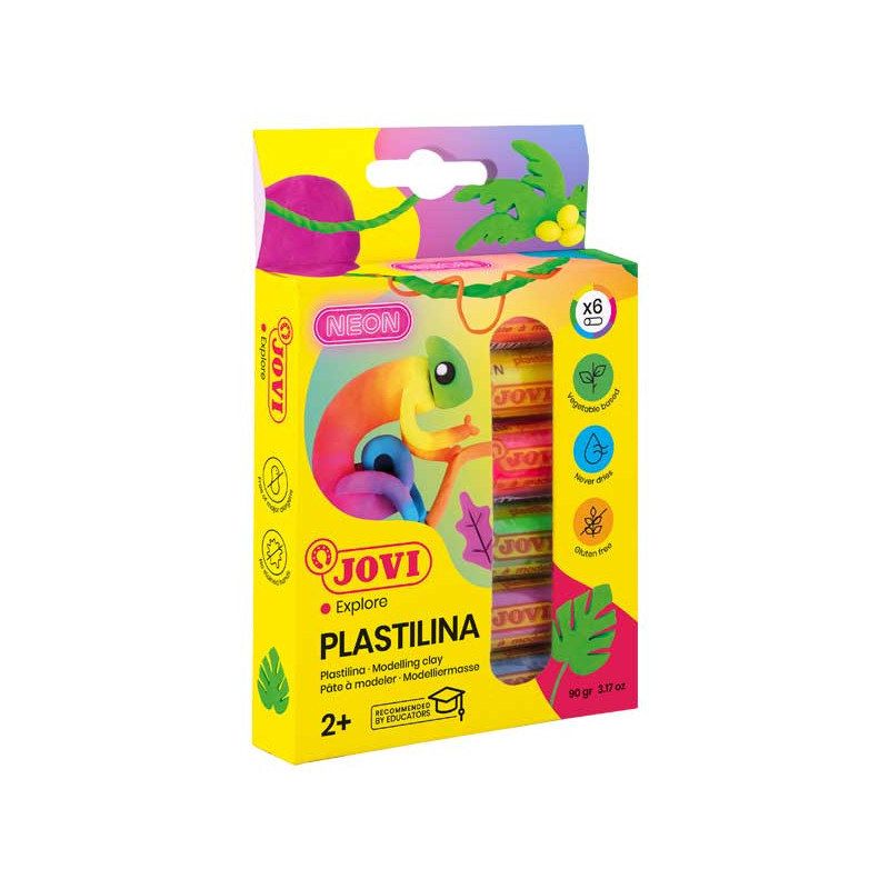 CAJA 6 TUBOS PLASTILINA JOVI "NEON" 15gr CAJA 6 TUBOS PLASTILINA JOVI "NEON" 15gr