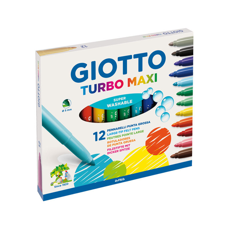 Alpino 12 Rotuladores de Colores | Punta Resistente de 3mm para Colorear |  Tinta Súper Lavable y de Larga Duración | Estuche de Rotuladores de Colores