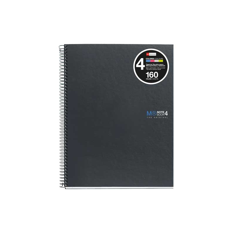 CUADERNO MIQUEL RIUS NOTEBOOK 4 A4 BASIC GRAFITO HORIZONTAL CUADERNO MIQUEL RIUS NOTEBOOK 4 A4 BASIC GRAFITO HORIZONTAL