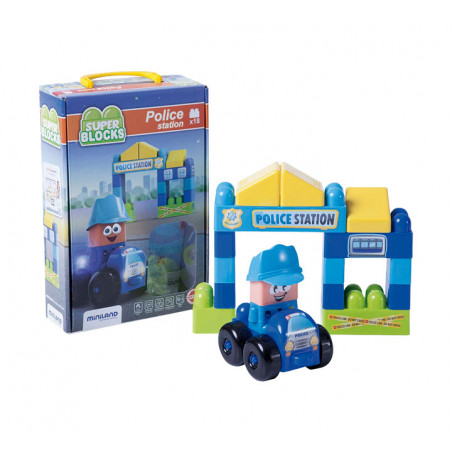 CAJA 18 PIEZAS MINILAND "SUPER BLOCKS: ESTACIÓN POLICIA"