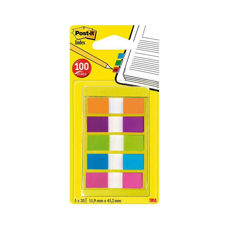 PACK 5 DISPENSADORES ÍNDICES POST-IT 11,9x43,2mm