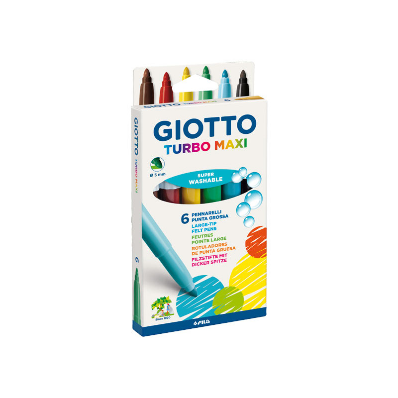 CAJA 6 ROTULADORES GIOTTO TURBO MAXI CAJA 6 ROTULADORES GIOTTO TURBO MAXI