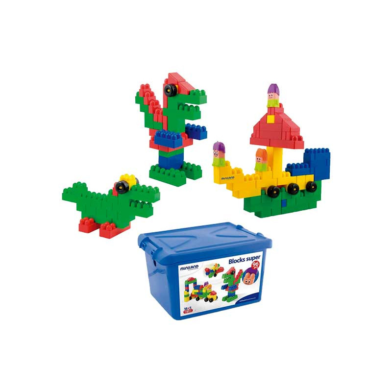 CONTENEDOR 96 PIEZAS MINILAND "SUPER BLOCKS"