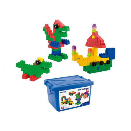 CONTENEDOR 96 PIEZAS MINILAND "SUPER BLOCKS"