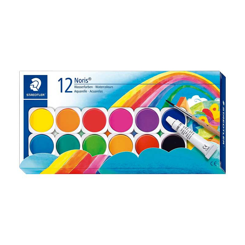 ESTUCHE 12 PASTILLAS ACUARELAS STAEDTLER