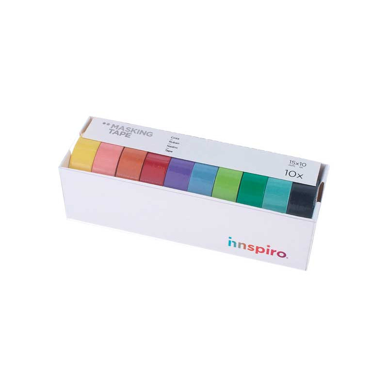 SET 10 CINTAS WASHI TAPE INNSPIRO LISOS BASICOS