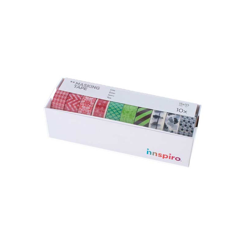 SET 10 CINTAS WASHI TAPE INNSPIRO SERIE DECO