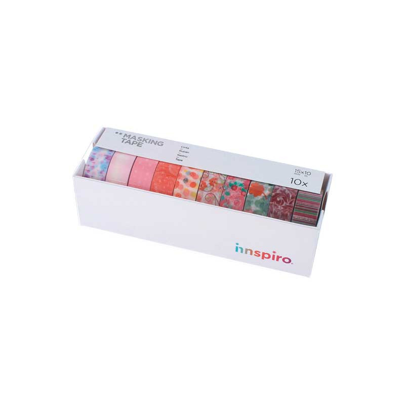 SET 10 CINTAS WASHI TAPE INNSPIRO SERIE FLORAL