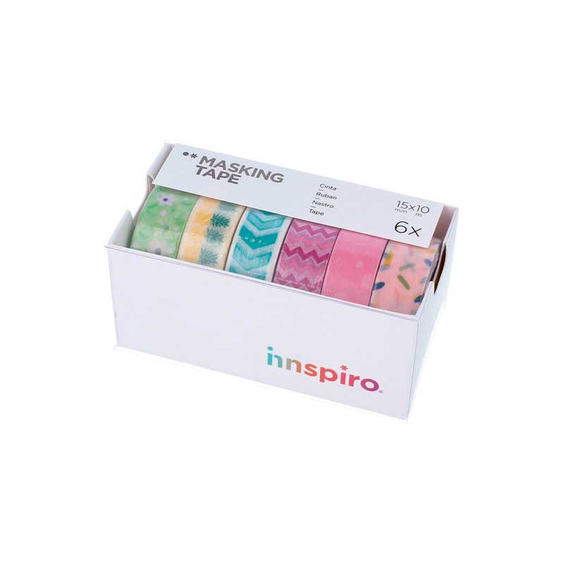 SET 6 CINTAS WASHI TAPE INNSPIRO "TUTTI FRUTTI"