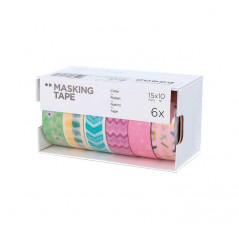 SET 6 CINTAS WASHI TAPE INNSPIRO "TUTTI FRUTTI"