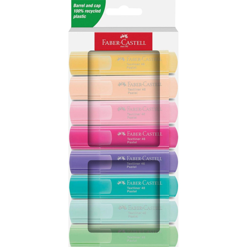 ESTUCHE 8 MARCADORES FLUORESCENTE FABER CASTELL TEXTLINER 1546 PASTEL ESTUCHE 8 MARCADORES FLUORESCENTE FABER CASTELL TEXTLINER 1546 PASTEL
