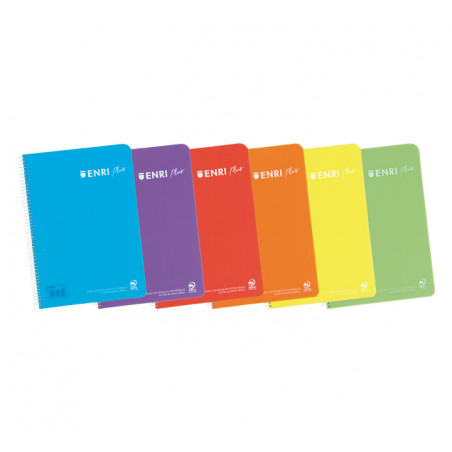 CUADERNO DE ESPIRAL ENRI TAPA BLANDA DE PLÁSTICO 80h Fº 4x4 CON MARGEN