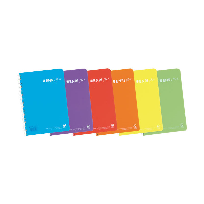CUADERNO DE ESPIRAL ENRI TAPA BLANDA DE PLÁSTICO 80h Fº LISO CUADERNO DE ESPIRAL ENRI TAPA BLANDA DE PLÁSTICO 80h Fº LISO