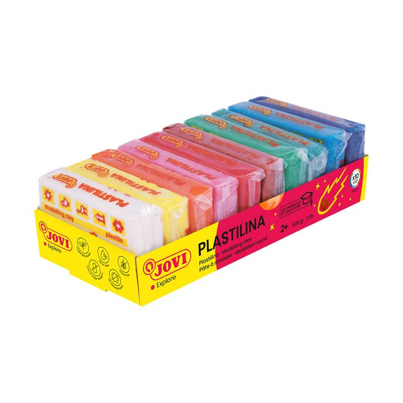 CAJA 10 PASTILLAS PLASTILINA JOVI 50gr