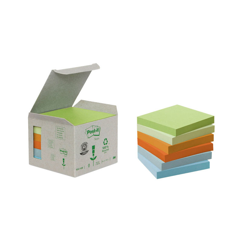 CAJA 6 BLOCS NOTAS POST-IT REPOSICIONABLES RAINBOW 76x76mm