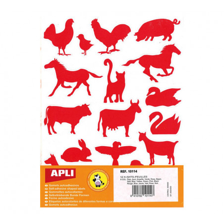 BLÍSTER 12h GOMETS APLI TEMÁTICOS "ANIMALES DE GRANJA"