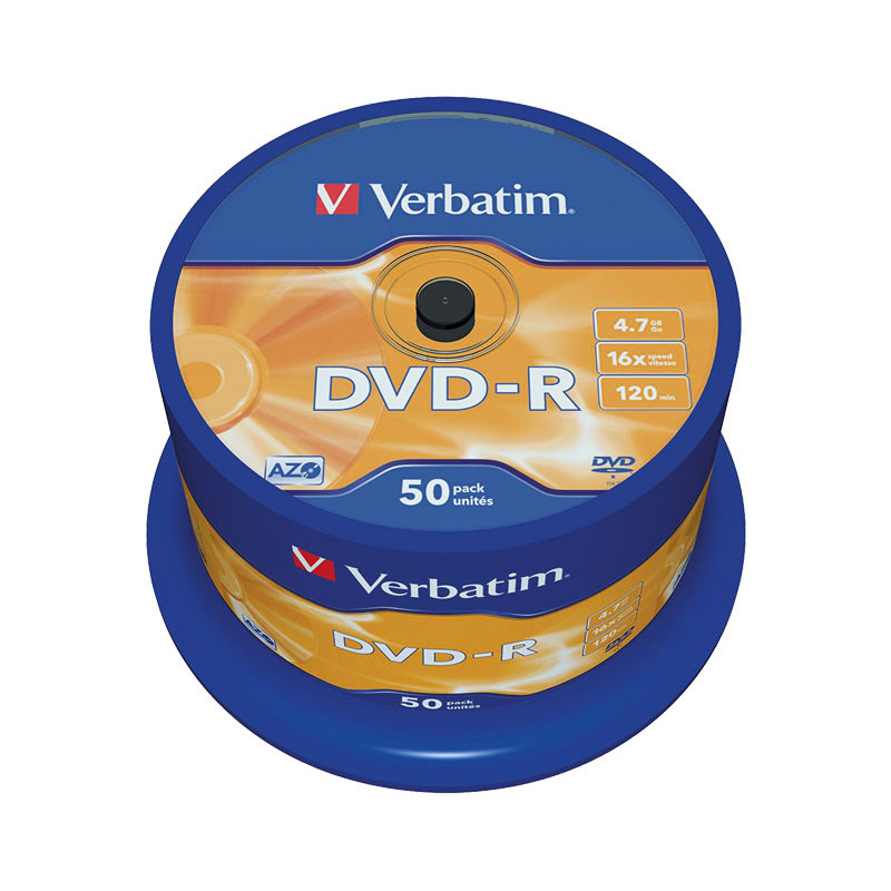 BOBINA 50 DVD-R VERBATIM 16X 4.7GB ADVANCED AZO