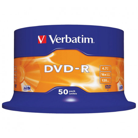 BOBINA 50 DVD-R VERBATIM 16X 4.7GB ADVANCED AZO