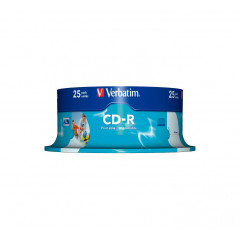 BOBINA 25 CD-R VERBATIM 52X 700MB INKJET PRINTABLE