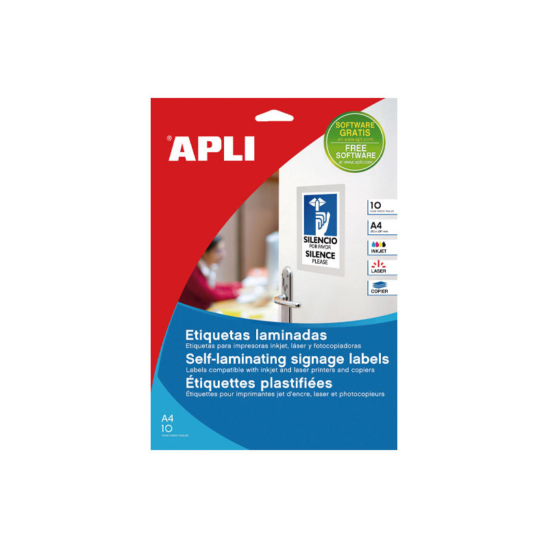 BLÍSTER 10h ETIQUETAS APLI LAMINADA 170x257mm BLÍSTER 10h ETIQUETAS APLI LAMINADA 170x257mm