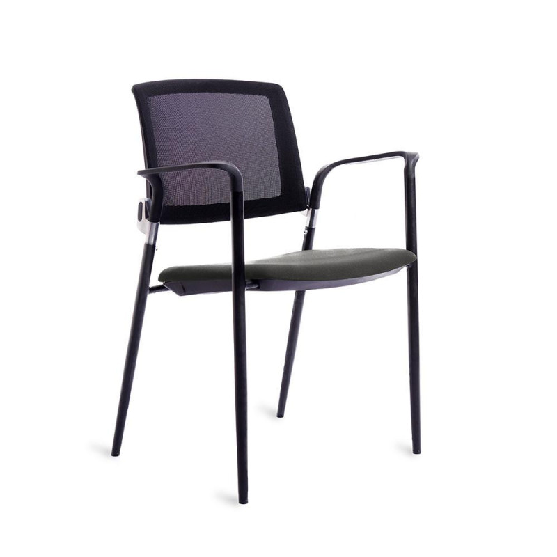 SILLA CONFIDENTE ROCADA RESPALDO MALLA ESTRUCTURA NEGRA SILLA CONFIDENTE ROCADA RESPALDO MALLA ESTRUCTURA NEGRA