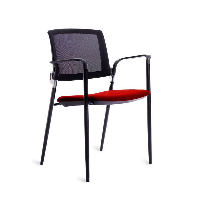 SILLA CONFIDENTE ROCADA RESPALDO MALLA ESTRUCTURA NEGRA SILLA CONFIDENTE ROCADA RESPALDO MALLA ESTRUCTURA NEGRA