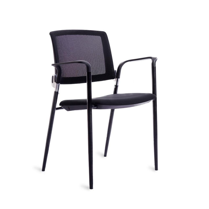 SILLA CONFIDENTE ROCADA RESPALDO MALLA ESTRUCTURA NEGRA SILLA CONFIDENTE ROCADA RESPALDO MALLA ESTRUCTURA NEGRA